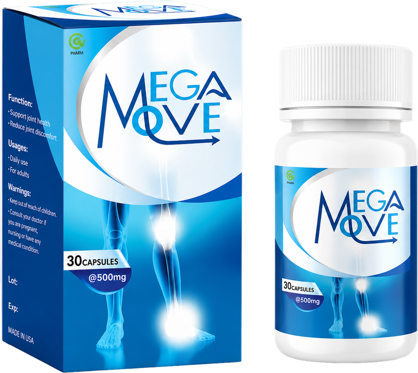 Kemasan dan botol kapsul Megamove 30 kapsul